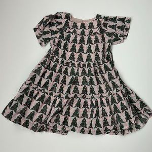 Crewcuts pink and green Christmas tree dress